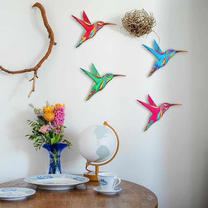 VOKPROOF Metal Hummingbird Wall Decor,Outdoor Fence Art Decoration,Hanging Decorations for Garden,Yard,Patio Balcony