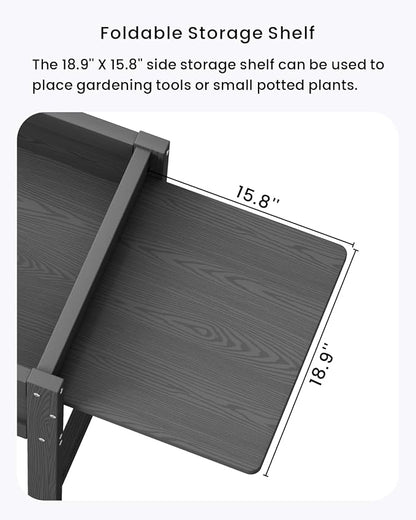 HDPE Raised Garden Bed with Legs, 49x21x27in All-Weather Heavy Duty Planter Box, Outdoor Elevated Garden Bed for Seeds, Herb, Flower, Vegetable (Black)