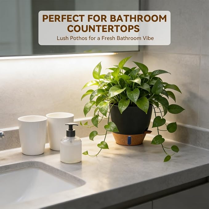 7/6.5/6/5.5/5 Inch Self Watering Pots, Plastic Flower Pots with Multi Mesh Drainage Holes and Deep Reservoir for Indoor Outdoor Garden Plants and Flowers (Green, 5/5.5/6/6.5/7/8)