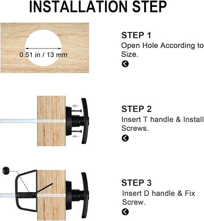 CZC AUTO Shed Door Latch T-Handle Lock Kit, 5 1/2" Stem, Suitable for Gate, Barn, Garage, Chicken Coop Door Lock, 4 Keys