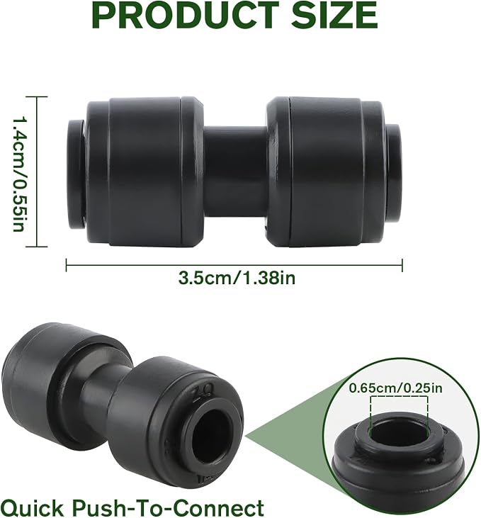 Kalolary 30 PCS Quick Connect 1/4" Drip Irrigation Coupling Fittings, Universal Barbed Coupling Connector for 1/4" Irrigation Tubing Leak Free Fittings for Sprinkler Drip Irrigation Watering System