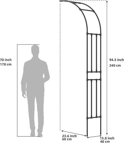 BUKLIYN Half Sided Arch Against The Wall Garden Trellis - Garden Arch Arbor Trellis for Climbing Plants Outdoor - Garden Arch for Home Yard and Garden