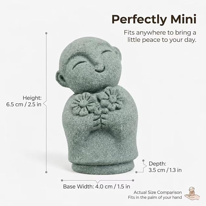 Jizo Statue Small Buddha Figurine for Garden Aquarium Decor | Jizo statue small buddha figurine for garden aquarium bonsai desk zen decor blended sandstone mini buddha sculpture
