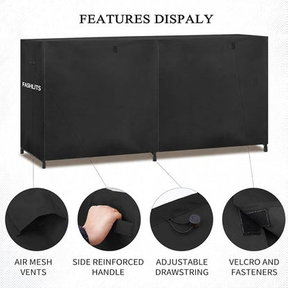 8ft Firewood Rack Cover, Waterproof Heavy Duty 600D Oxford | Storage Wood Rack Cover for Patio, Yard, Indoor and Outdoor Use(Cover Only, Rack Not Included)