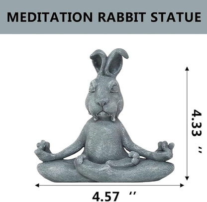 Meditating Rabbit Statue Buddha, Zen Rabbit, Zen Garden Rabbit Figurines for Home and Garden Decor, Rabbit Decorations Gift Ideas for Desk Office Bedroom Outdoor Yard Lawn (Rabbit)