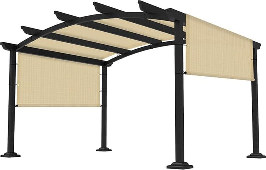 3' × 6' Pergola Shade Cover Universal Replacement Canopy Cover Outdoor Durable Fabric Sun Shade Cloth for Deck Patio Porch Backyard Gazebo with Grommets & Weighted Rods, Sand