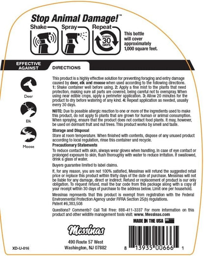 Deer Stopper II - Moose, Elk & Deer Repellent Spray for Gardens, Lawns & Landscaping - 30-Day Weatherproof Protection - Cinnamon & Clove Scent - Safe Around Kids, Pets & Plants - 32oz