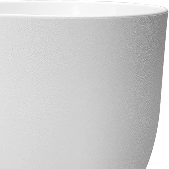 WSMKSZ 12/10/9 inch Large Plant Pots, 3 Pack Modern Decorative Plastic Planters with Drainage Holes and Saucers, Flower Pots for Indoor Outdoor Plants, White