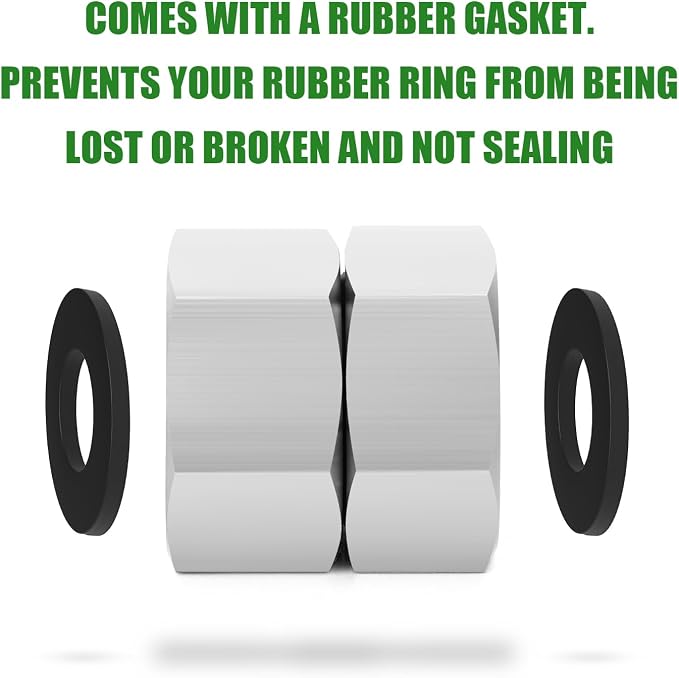 TAISHER 2PCS 304 Stainless Steel Garden Hose Adapter, 3/4" GHT Female x 3/4" GHT Female Swivel Garden Hose Connector with Washers