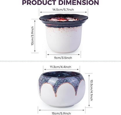 African Violet Pots, 6 inch Ceramic Easy Self Watering Plant Pot for Busy Plant Lovers, Automatically Absorb Appropriate Amount of Water, Flower Pot Indoor-Plants Not Included(Red)