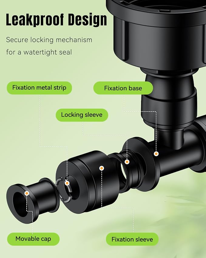 Pawfly 10 Pcs 3/4" to 1/4" Drip Irrigation Faucet Adapters, Quick Connect 3/4" FHT Faucet to 1/4" Tubing Connectors, Push-to-Fit Garden Hose Adapters, Anti-Leak Drip Irrigation Hose Connectors