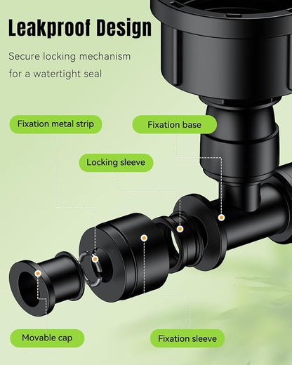 Pawfly 10 Pcs 3/4" to 1/4" Drip Irrigation Faucet Adapters, Quick Connect 3/4" FHT Faucet to 1/4" Tubing Connectors, Push-to-Fit Garden Hose Adapters, Anti-Leak Drip Irrigation Hose Connectors
