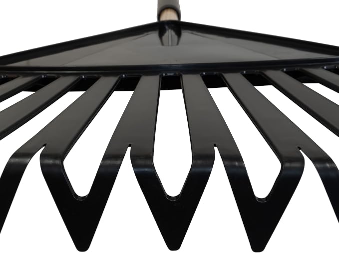 True Temper 20212011 Clog Free Leaf Rake with Hardwood/Steel Handle, 30 in. for Leaves, Grass, Clippings, Twigs, Pine Needles, Acorns, Debris,Black