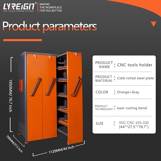 CAT/BT40 Large Capacity CNC Tool Storage Cabinet, CNC Tool Holder Vertical Drawer Cabinet for Warehouse Workshop Factory Garage Machining Centers