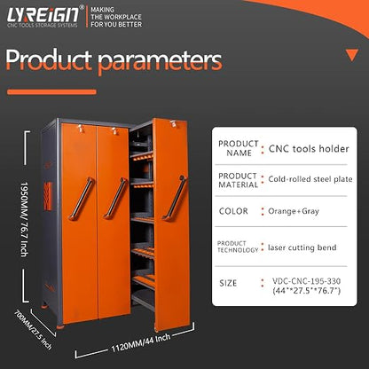 CAT/BT40 Large Capacity CNC Tool Storage Cabinet, CNC Tool Holder Vertical Drawer Cabinet for Warehouse Workshop Factory Garage Machining Centers