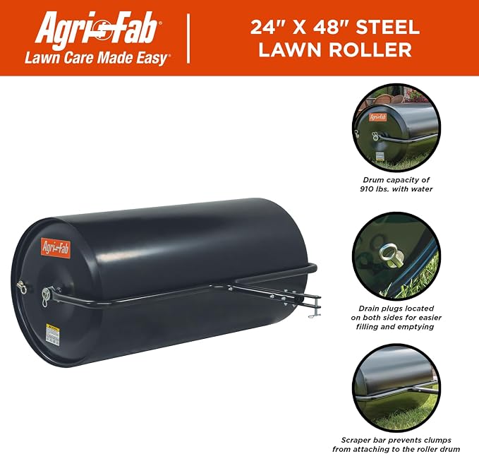 Agri-Fab 45-0216C Steel Lawn Roller 24" x 48" Black