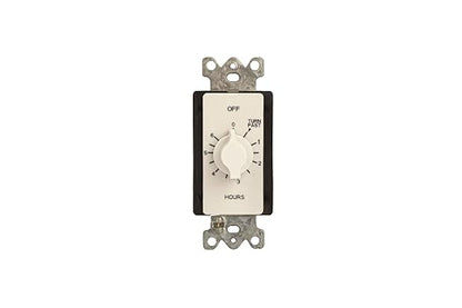 nsi INDUSTRIES TORK A506HW Spring-Wound In-Wall Twist Timer , 6-Hour Length and White Faceplate, for Automatic Shutoff of Fans or Lights