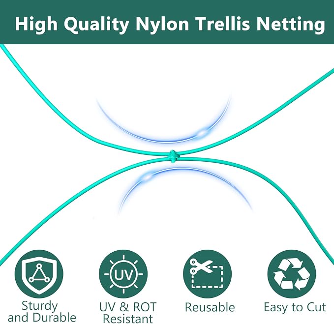 Bird Netting for Chicken Coop, Poultry Netting Over Chicken Run & Chicken Pen, Heavy Duty Nylon Nettings Reusable, UV-Resistant, Garden Netting Aviary Net Fruit Tree Nettings