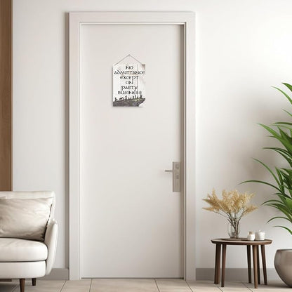 Door Gate Hanger Outdoor, No Admittance Except on Party Business Sign, Decorative Hanging Wall Plaque, Funny Wood Sign for Home Party Decor, Club, Wedding, Farmhouse Door Signs