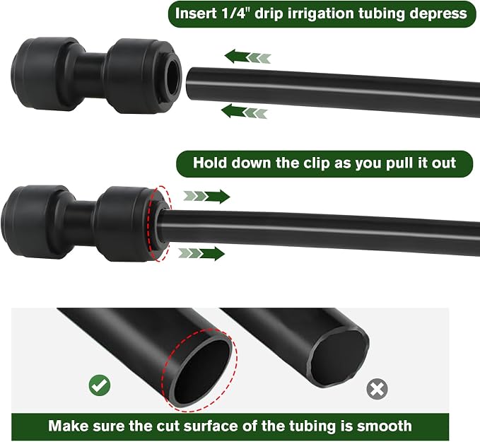 Kalolary 30 PCS Quick Connect 1/4" Drip Irrigation Coupling Fittings, Universal Barbed Coupling Connector for 1/4" Irrigation Tubing Leak Free Fittings for Sprinkler Drip Irrigation Watering System