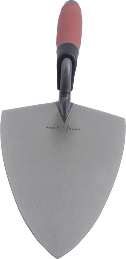 Marshalltown Philadelphia Brick Trowel, 11 x 5 1/2 Inch, DuraSoft Handle, Assembled in USA, Forged High Carbon Steel, Brickwork, Blockwork, Stonework, Masonry Trowel, Bricklayer Tools, 19 11FG