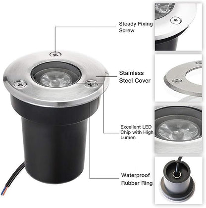 SUNRIVER Low Voltage Landscape Lights,1W Outdoor In-Ground Lights 12V-24V LED Landscape Lighting for Paver, Deck, Step, Garden, IP67 Waterproof (6 Pack Warm White)