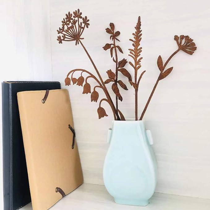 Metal Flowers Garden Stakes | 5Pcs，Easy to use, no maintenance required