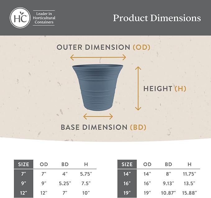 The HC Companies 12 Inch Sedona Round Self Watering Planter Pots, Lightweight UV-Resistant Plastic Indoor & Outdoor Planters, 2-Pack Flower Pots for Garden & Home Decor, Clay