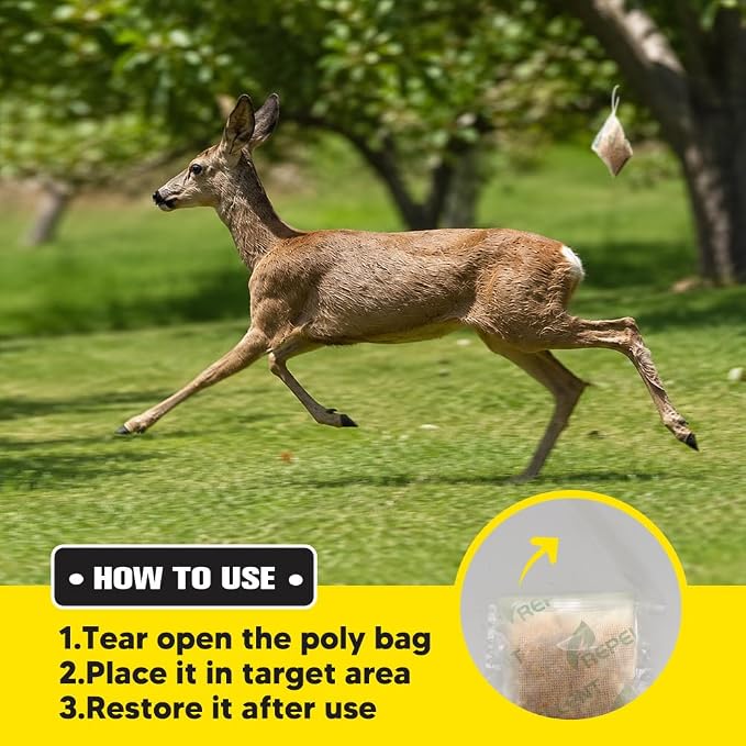 fcesiweg Deer Repellent Outdoor, Rabbit and Deer Repellent for Plants, Rabbit Repellent Outdoor, Bunny Repellent, Deer Away, Keep Deer & Rabbit Out of Yards, 90 Days Protection, 10 Packs