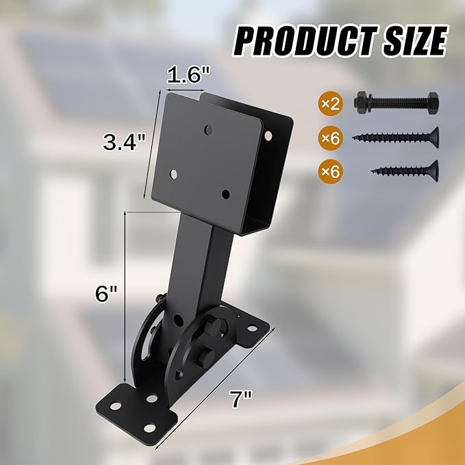 2x4 Heavy Duty Roof Riser Brackets Kit 4 Pcs, Adjustable Angle Pergola Support Brackets Black Powder-Coated Patio Roof Lift Brackets Suitable for Patio Gazebos/Pergolas