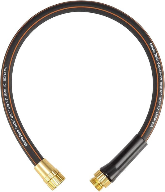 Giraffe Tools Garden Hose 5/8", Water Hose Heavy Duty, Flexible, Lightweight Hybrid Hose with Bend Protection, 2.5ft Male to Female Fittings, Burst 600 PSI, Short Leader Hose