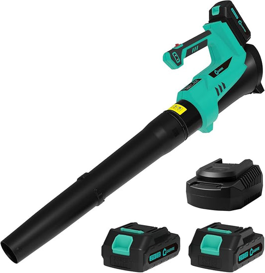 GarveeTech Cordless Leaf Blower - 550CFM & 150MPH, Electric Leaf Blower 2 * 2.0Ah Battery, 20V Blowers Cordless, Lightweight Battery Blowers for Lawn, Patio, Yard, Garden, Outdoor