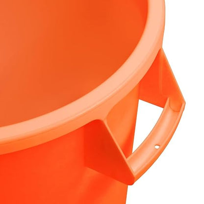 SPARTA Bronco Waste Container Trash Container, Round Trash Bin for Disposal, 10 Gallons, Orange