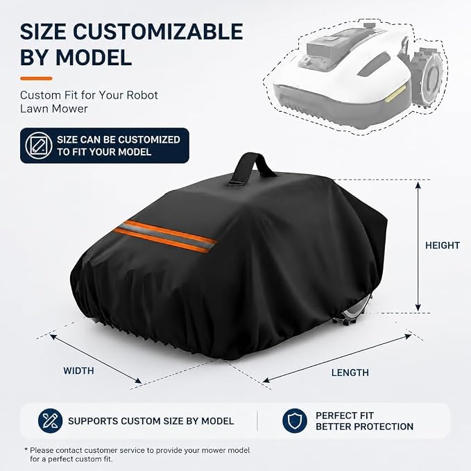 600D Robot Lawn Mower Garage Cover for Lymow One Plus 10A 2026, Water Resistant Robotic Lawn Mower Shelter for Outdoor Automatic Mowers, All Weather Protection,B