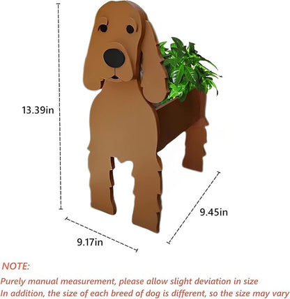 Brown Cocker Spaniel Dog Planter Pots, 9.45 x 9.17 x 13.39 Inches | Dog Flower Pot, Cute Animal Shaped Plant Pot, Gifts for Women & Pet Lovers, Indoor Outdoor Garden Home Office Decor