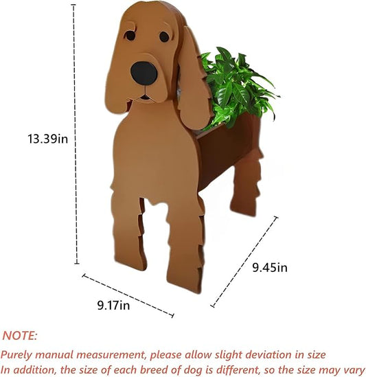 Brown Cocker Spaniel Dog Planter Pots, 9.45 x 9.17 x 13.39 Inches | Dog Flower Pot, Cute Animal Shaped Plant Pot, Gifts for Women & Pet Lovers, Indoor Outdoor Garden Home Office Decor