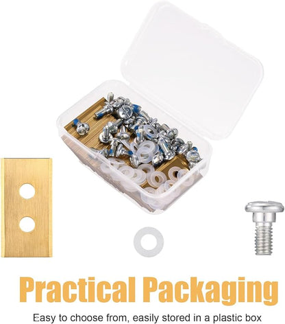 40pcs Gold-Tone Replacement Blades, Stainless Steel Replacement Robotic Lawnmower Blades with Washers and Screws for Mammotion 2 AWD Luba & Yuka All Series Robot Lawn Mowers (Style 1)