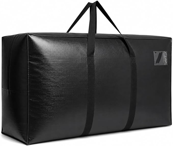 194 Gallon Extra Large Storage Bags, Jumbo Moving Storage Bags, Foldable Big Black Waterproof Outdoor Patio Cushion Storage Bag, 68x30x22inch - 1PACK