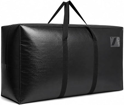 168 Gallon Extra Large Storage Bags, Jumbo Moving Storage Bags, Foldable Big Black Waterproof Outdoor Patio Cushion Storage Bag, 65x30x20inch - 1PACK