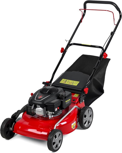 18" Self Propelled Gas Lawn Mower, 131cc DV Engine | 8 Cutting Heights | Push Walk-Behind Mower for Yard, 3-in-1 Mulching, Side Discharge & Rear Bag for Garden Landscaping