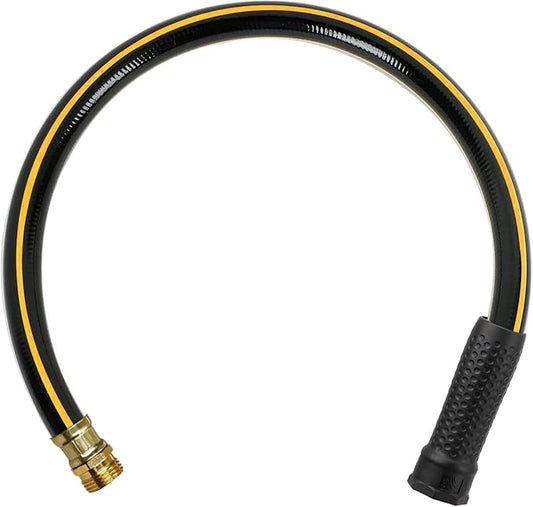 Solution4Patio Short Lead-in Garden Hose 5/8 in. x 3 ft. -Kink Free, No Leaking, Male/Female Fittings -Heavy Duty Durable Flexible Lightweight Water Pipe -Brass Aluminum Ends for Household & Yard Use