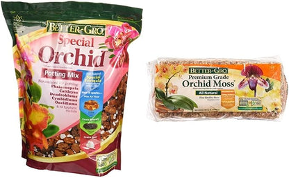 Better-Gro 50000, 4-Quart, 1 and Better-Gro 50450 PKG Orchid Moss, 190 cu. in, Tan