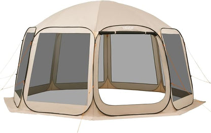 VEVOR Pop up Screen House Tent, 15 x 13.8 ft, 12-15 Person Screen Gazebo, Portable Screened in Canopy with Carry Bag, Netting Sides, Ground Stakes, for Garden, Patio, Backyard, Outdoor Activities