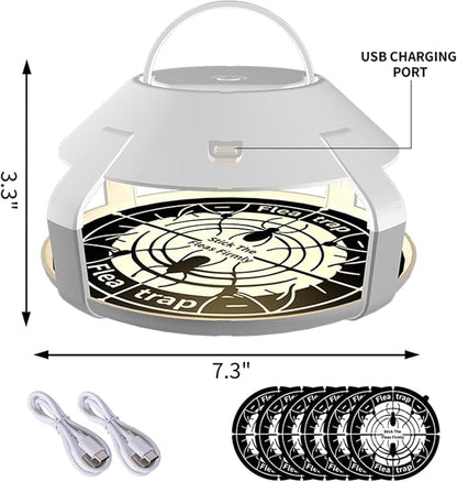 Flea Traps for Inside Your Home with Light, Flea Light Trap for Bug USB Charing Insect Pest Control Traps for Kitchen, Living Room, Balcony and Bedroom
