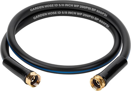 Short Garden Lead-In Hose 3ft X 5/8" Female to Female, 3 Feet Flexible Leader Water Hose With Swivel Handle, Heavy Duty Small Garden Water Hose for Outdoor Indoor