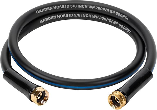 Short Garden Lead-In Hose 3ft X 5/8" Female to Female, 3 Feet Flexible Leader Water Hose With Swivel Handle, Heavy Duty Small Garden Water Hose for Outdoor Indoor
