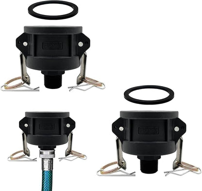 2pcs Fittings Adapter for IBC Tote Tank 275 330 Gallon Garden Hose Camlock 2 inch to 3/4 inch