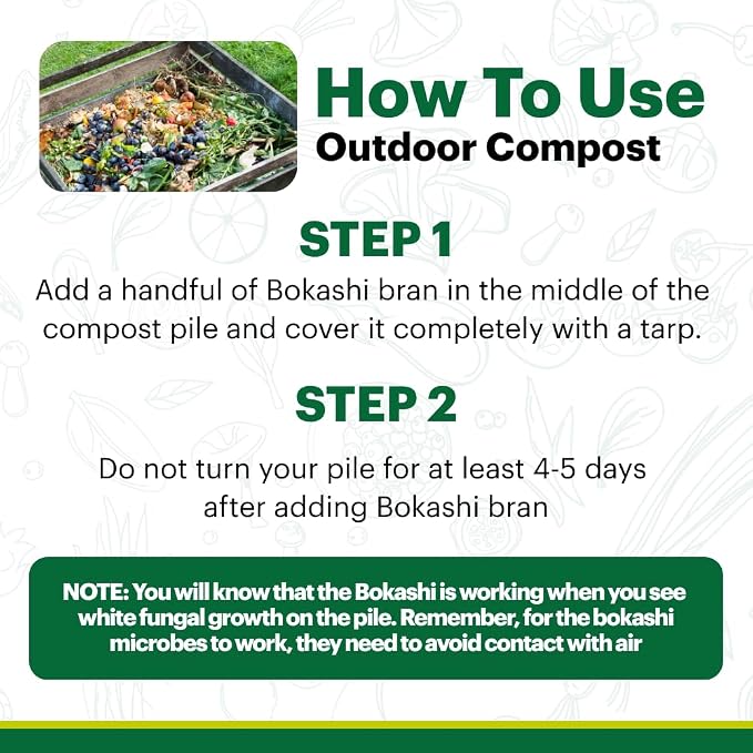 TeraGanix TCM Premium Bokashi Bran, Compost Accelerator, Rice Bran Mix, Odor Eliminator, Bokashi Compost Starter for Kitchen Compost Bin & Soil (2 Lb)