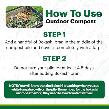 TeraGanix TCM Premium Bokashi Bran, Compost Accelerator, Rice Bran Mix, Odor Eliminator, Bokashi Compost Starter for Kitchen Compost Bin & Soil (2 Lb)