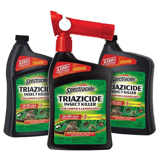 Spectracide Triazicide Insect Killer for Lawns and Landscapes Concentrate 32 Ounces, QuickFlip Hose-End Sprayer, 3 Pack
